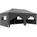 Sodo paviljonas 6x3 m, sulankstomas, su sienelėmis, UV apsauga, juodas