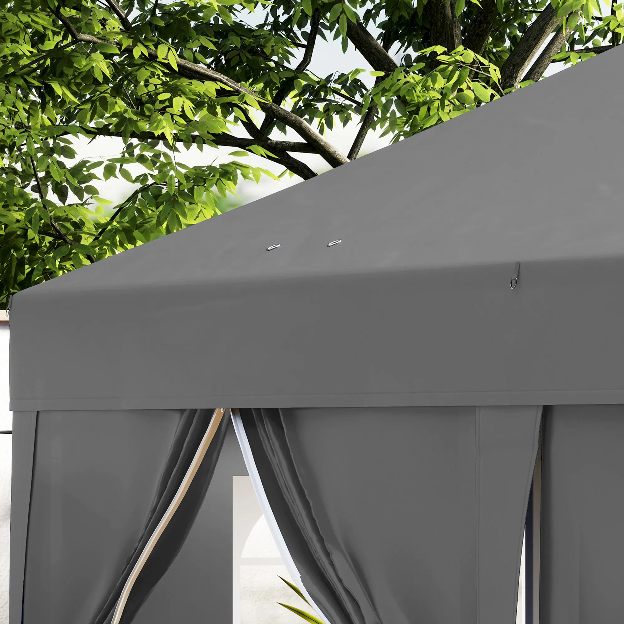 Sodo paviljonas 6x3 m, sulankstomas, su sienelėmis, UV apsauga, juodas