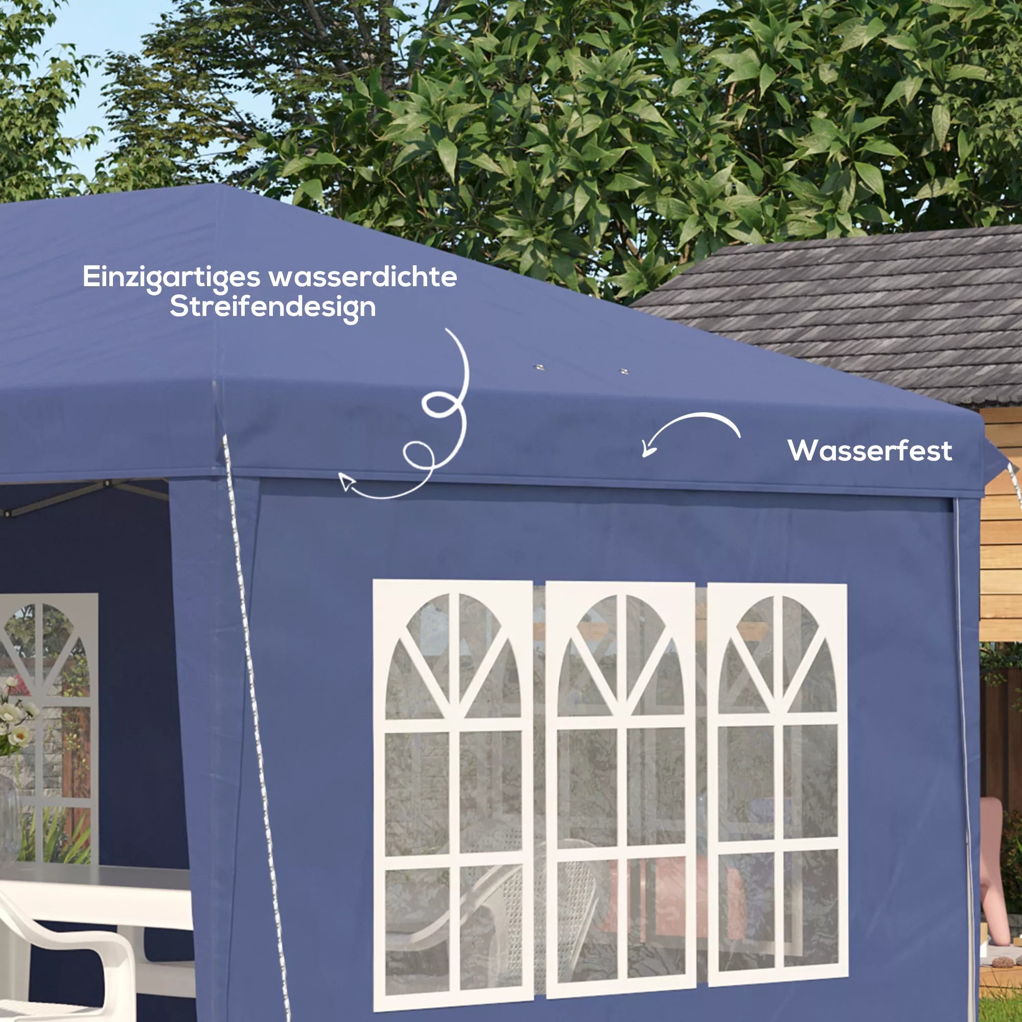 Sodo paviljonas su sienomis 3x6 m, mėlynas