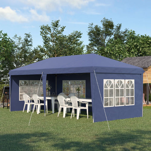 Sodo paviljonas su sienomis 3x6 m, mėlynas
