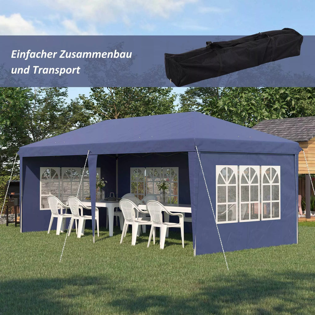 Sodo paviljonas su sienomis 3x6 m, mėlynas