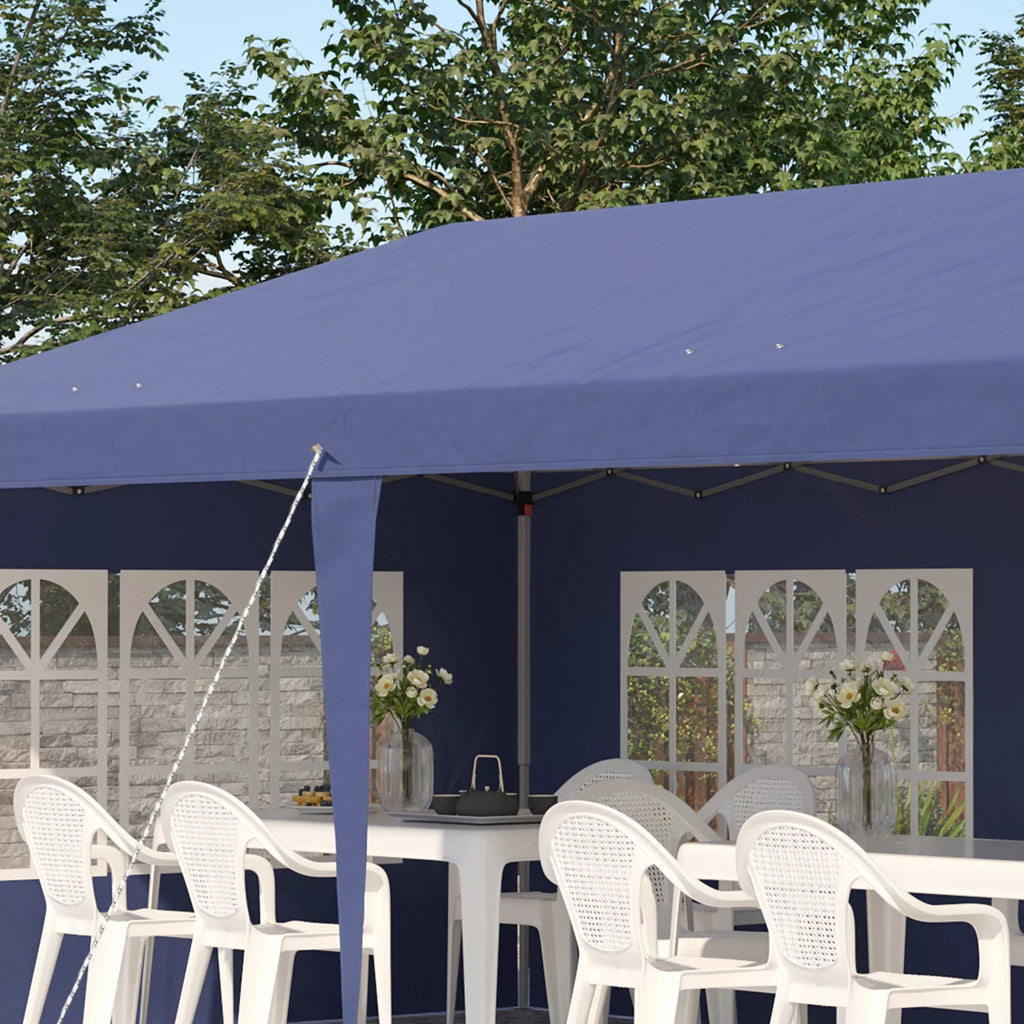 Sodo paviljonas su sienomis 3x6 m, mėlynas