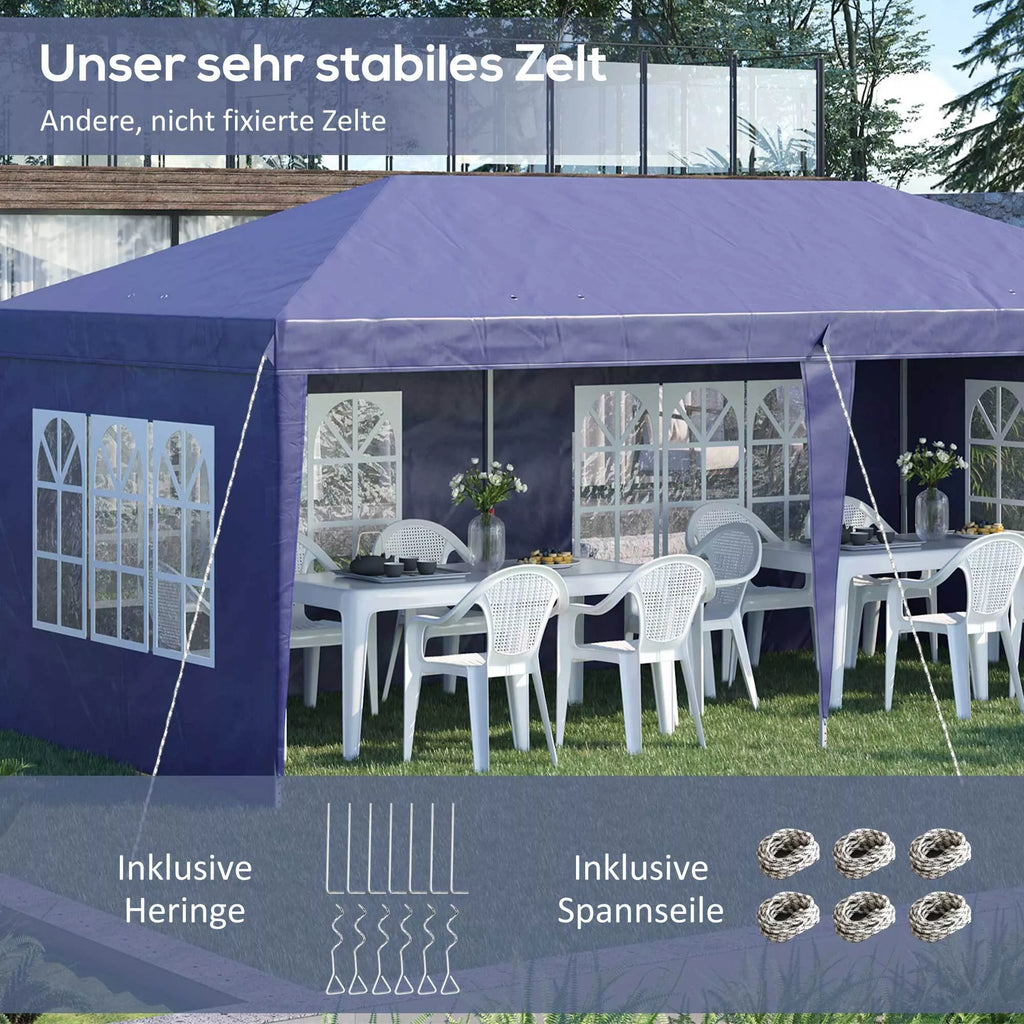 Sodo paviljonas su sienomis 3x6 m, mėlynas