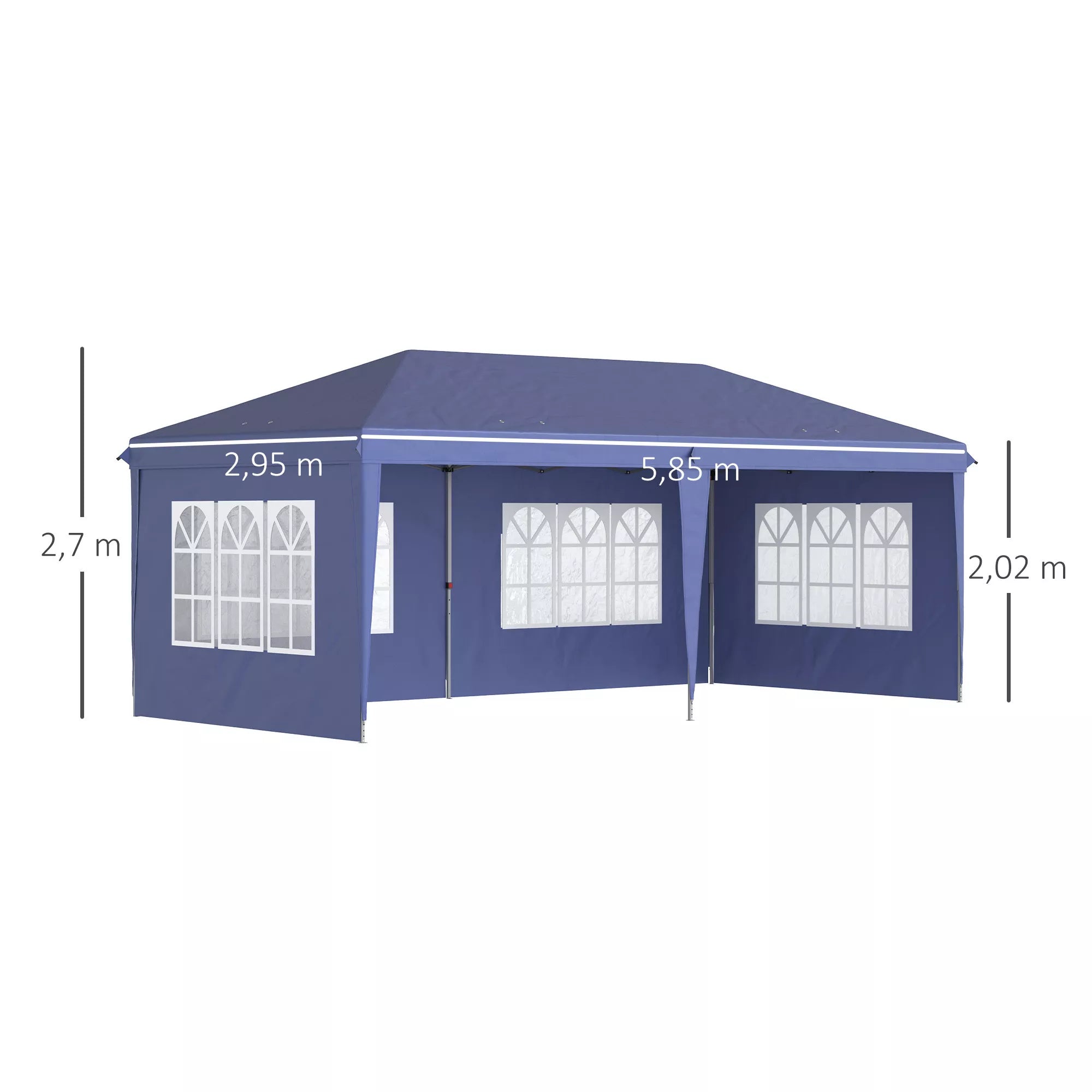 Sodo paviljonas su sienomis 3x6 m, mėlynas