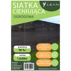 Sodo šešėlių tinklas, 1,5 × 50 m, 70 g/m², su tvirtinimo dirželiais, juodas