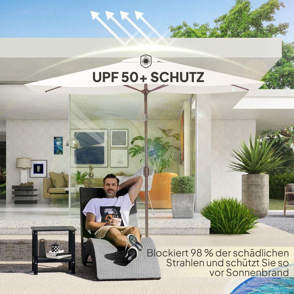 Sodo skėčio užvalkalas 2 x 3 m poliesteris UV 50+ smėlio spalvos