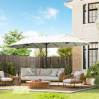 Sodo skėtis nuo saulės XXL su rankena 455 x 270 x 240 cm, smėlio