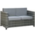 Sodo sofa 2-vietė su pagalvėlėmis, iki 160 kg, pilka