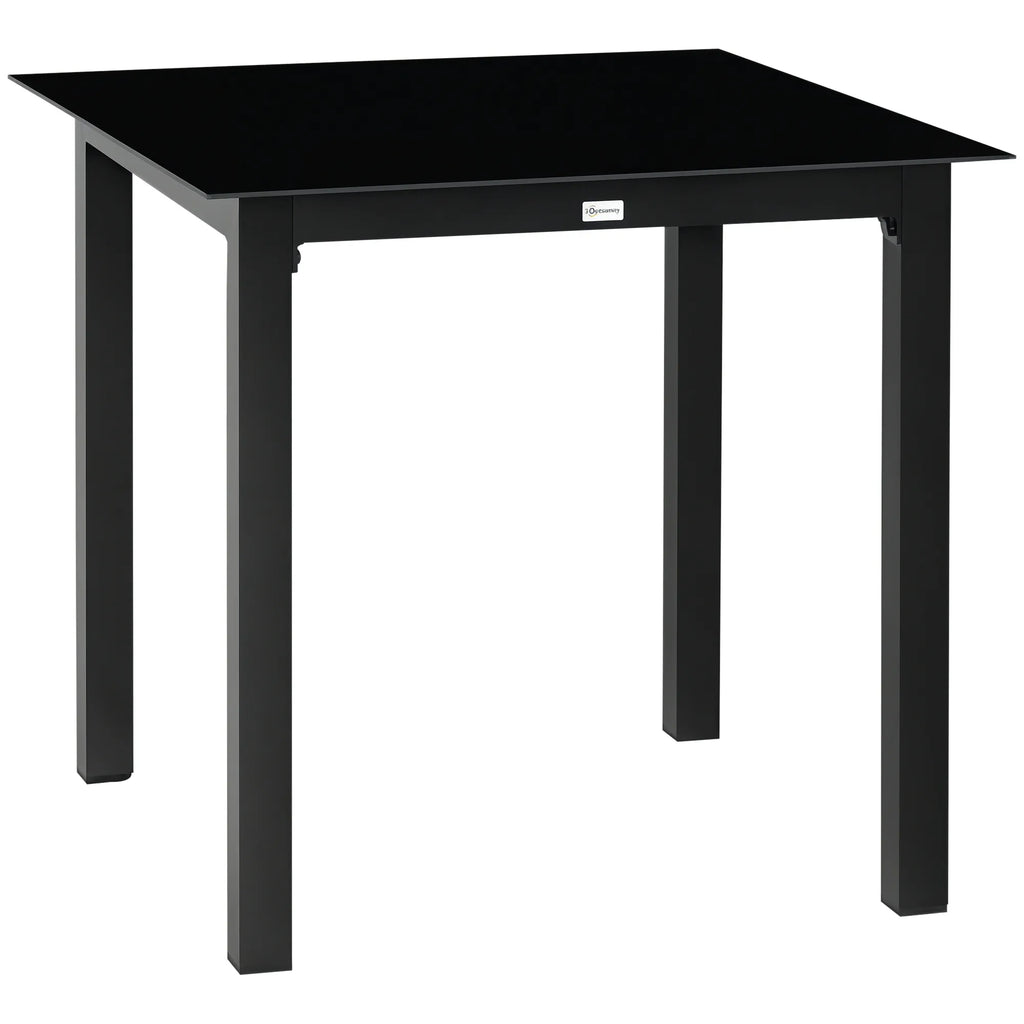Sodo stalas 80x80 cm kvadratinis, juodas