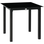 Sodo stalas 80x80 cm kvadratinis, juodas