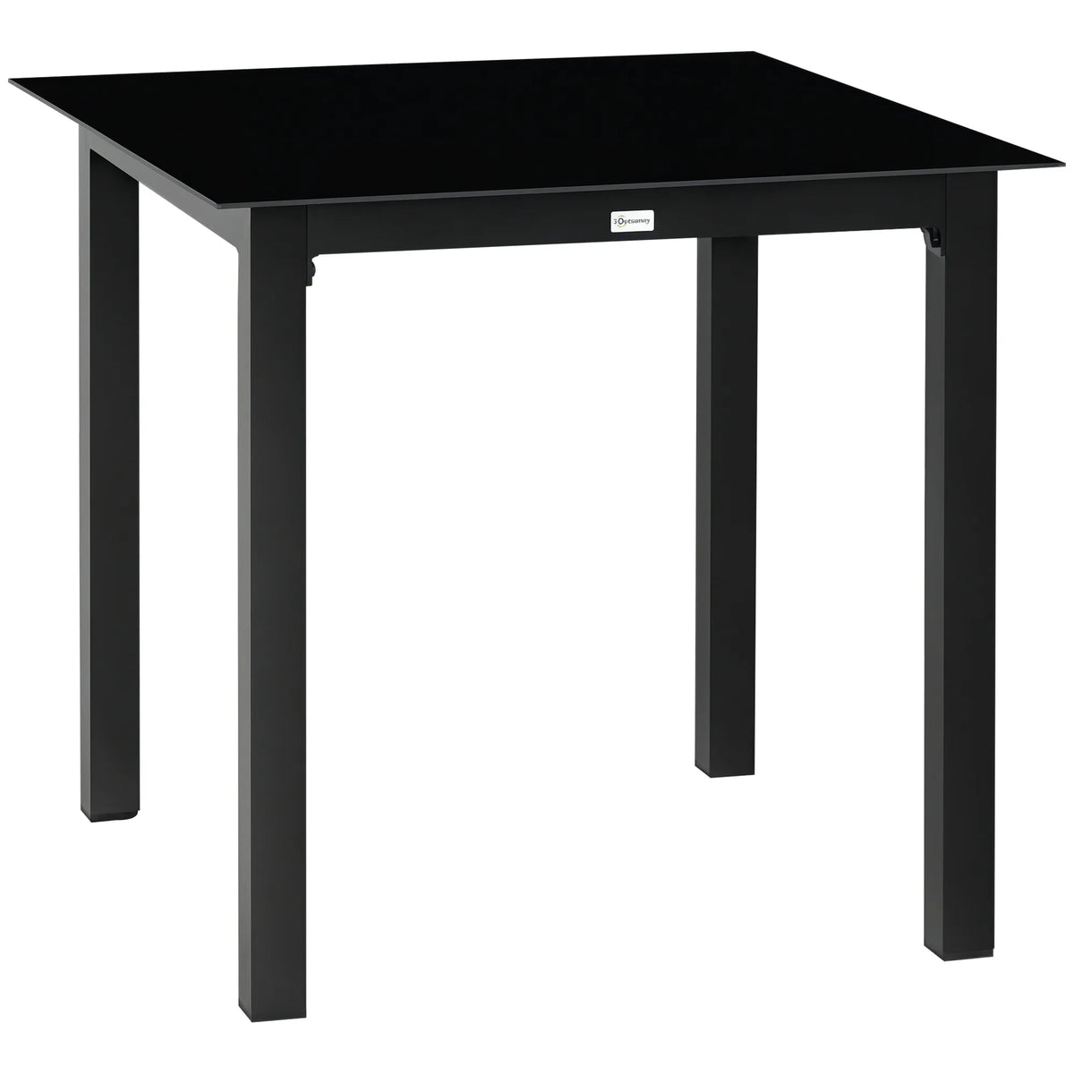 Sodo stalas 80x80 cm kvadratinis, juodas