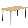 Sodo stalas metalinis 150x90cm su skėčio anga rudas