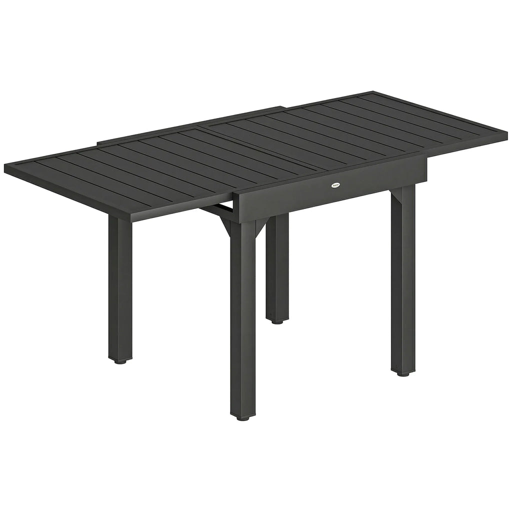 Sodo stalas prasiilginantis 80/160 x 80 cm, aliuminis, 4-6 asmenims, stačiakampis