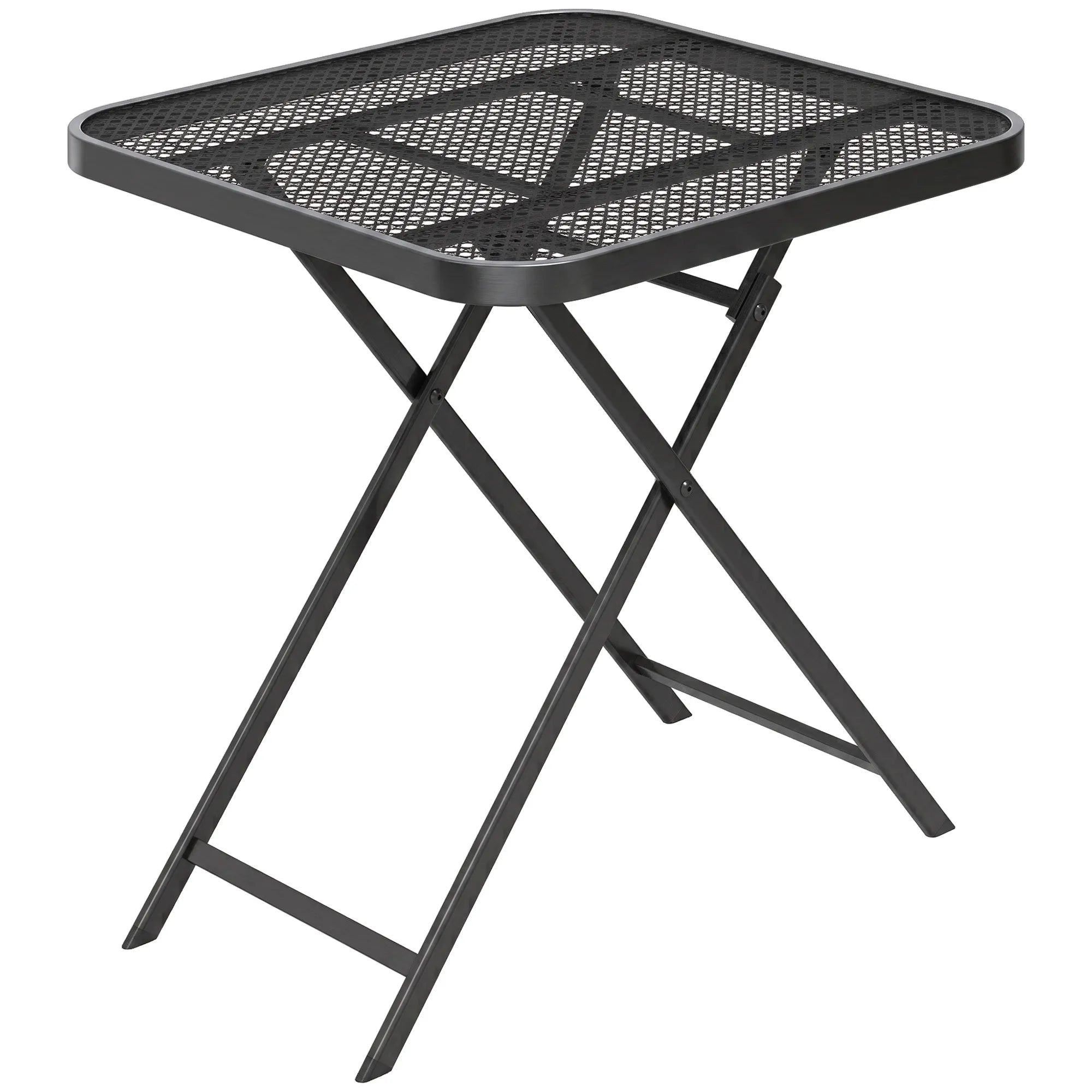 Sodo stalas sulankstomas 70x70 cm, juodas