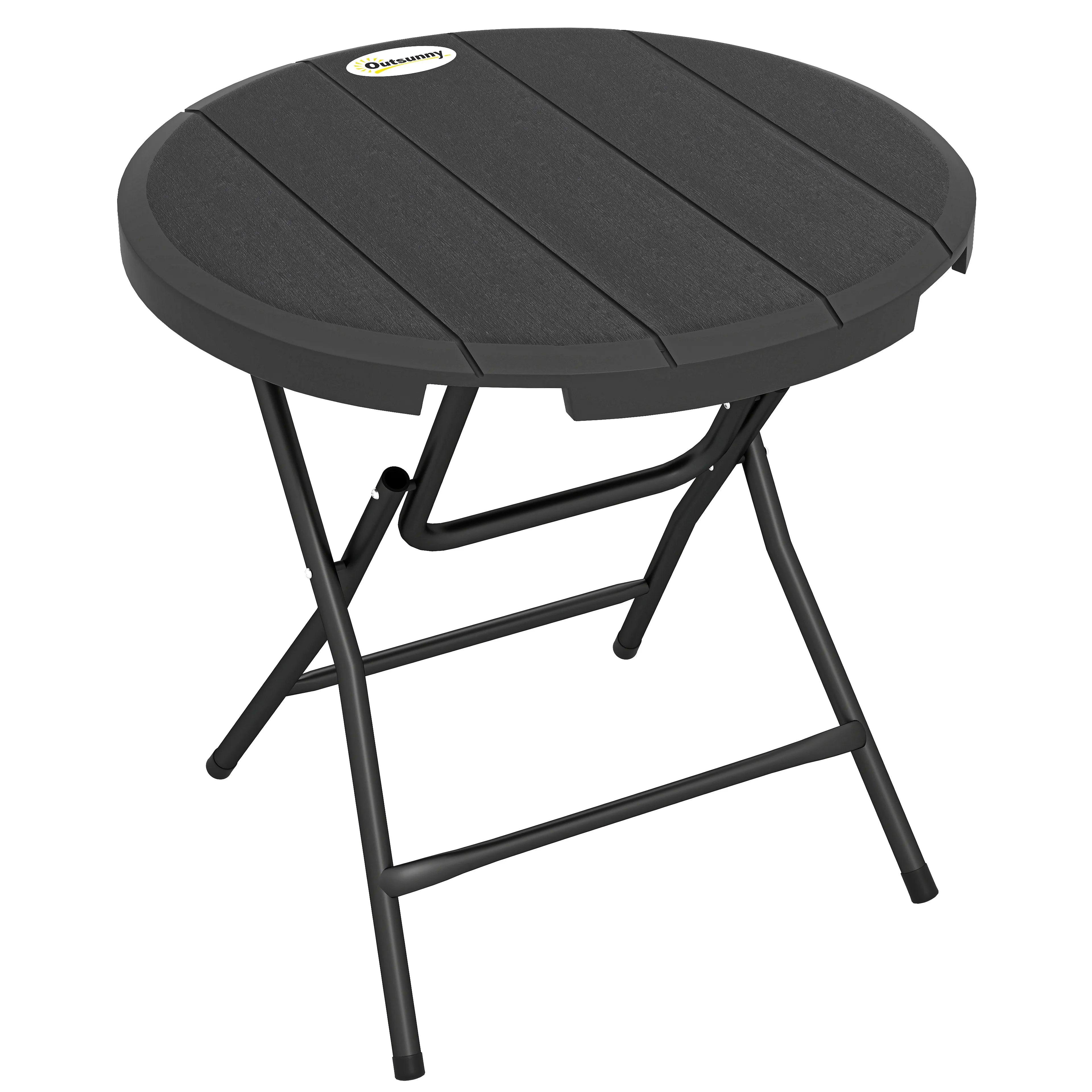 Sodo stalas sulankstomas 80 cm, tamsiai pilkas