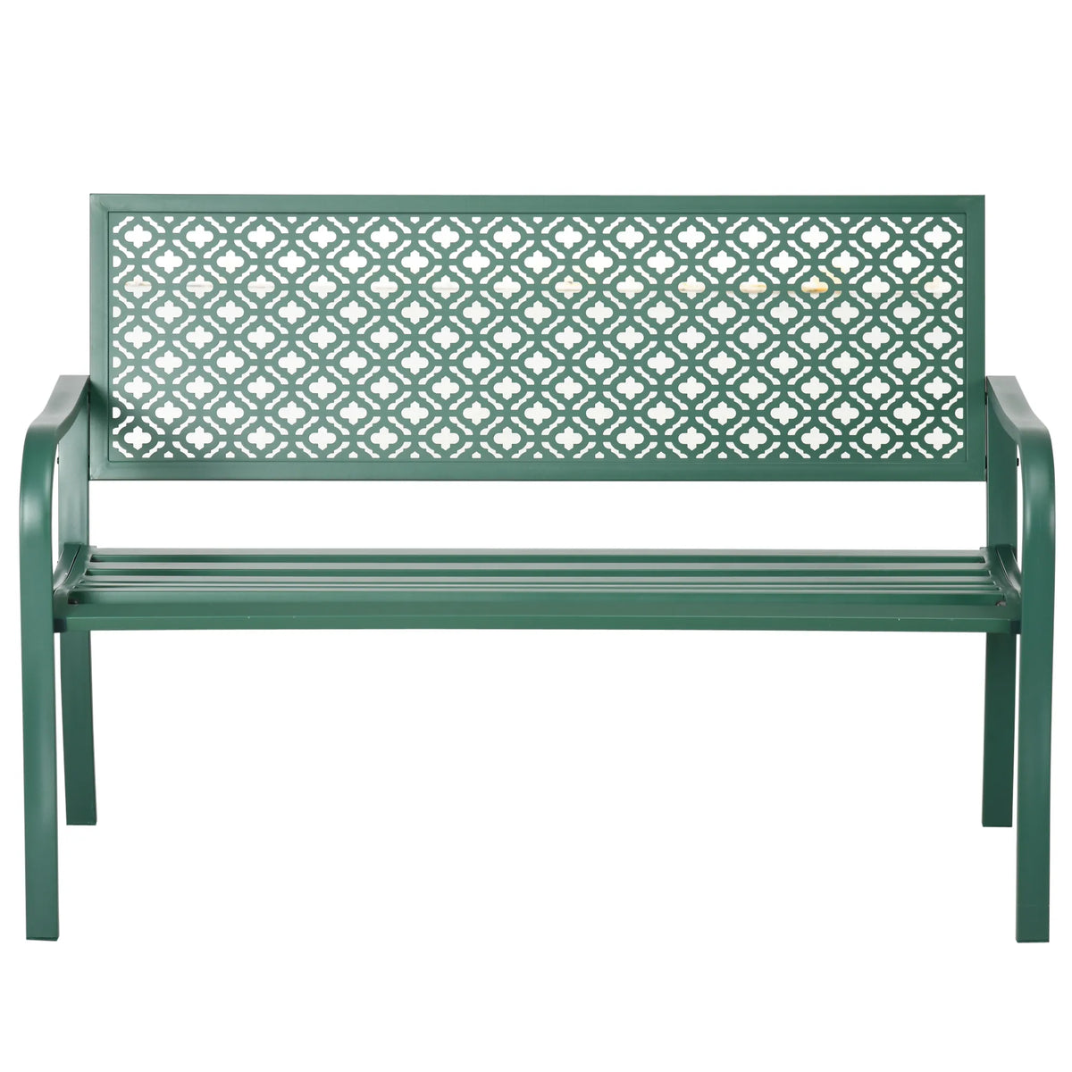 Sodo suoliukas, metalinis, 2 vietų, iki 240 kg, 127x63x83 cm, tamsiai žalias