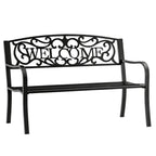 Sodo suoliukas su atlošu, metalinis, 152 cm, juodas