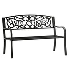 Sodo suoliukas su atlošu, metalinis, 152 cm, juodas