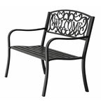 Sodo suoliukas su atlošu, metalinis, 152 cm, juodas