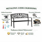 Sodo suoliukas su atlošu, metalinis, 152 cm, juodas