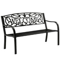 Sodo suoliukas su atlošu, metalinis, 152 cm, juodas
