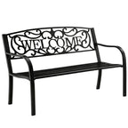 Sodo suoliukas su atlošu, metalinis, 152 cm, juodas
