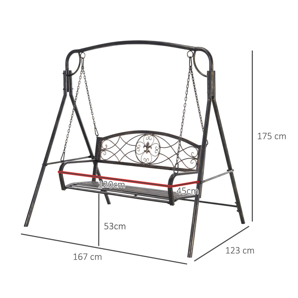 Sodo supynės su suoliuku, dvivietės, iki 220 kg, juodos