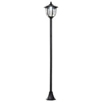 Sodo šviestuvas LED su saulės energija, 177 cm, juodas