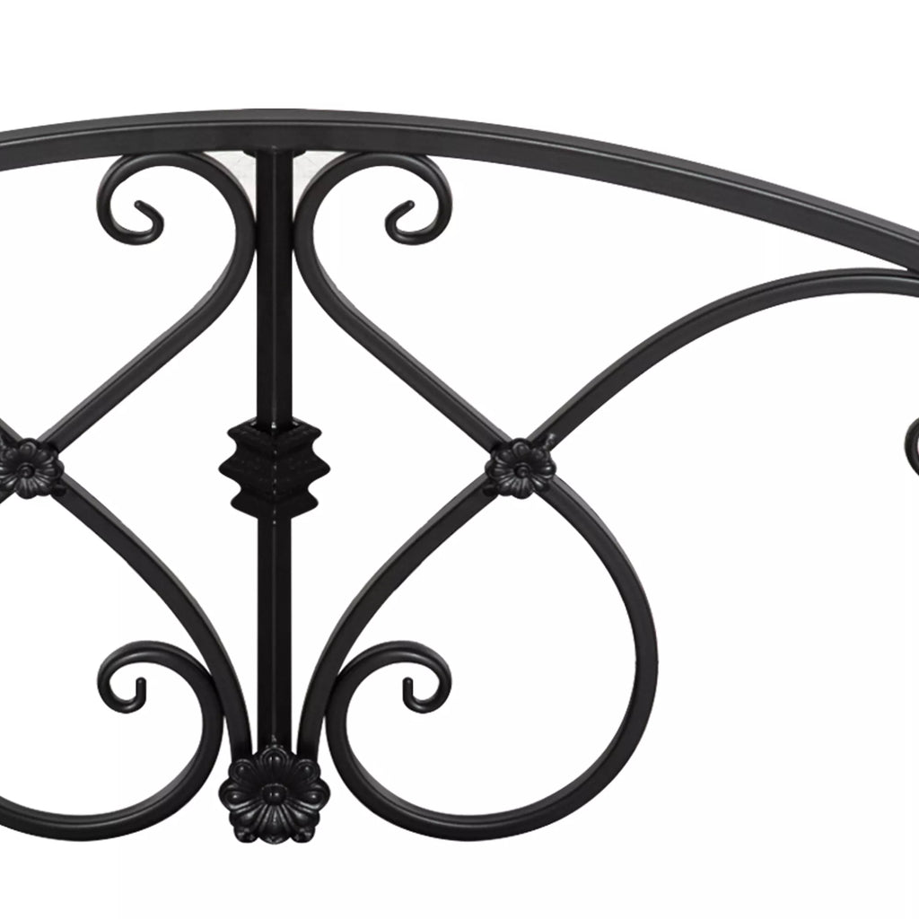Sodo tiltelis metalinis 102x48x49 cm su turėklais juodas