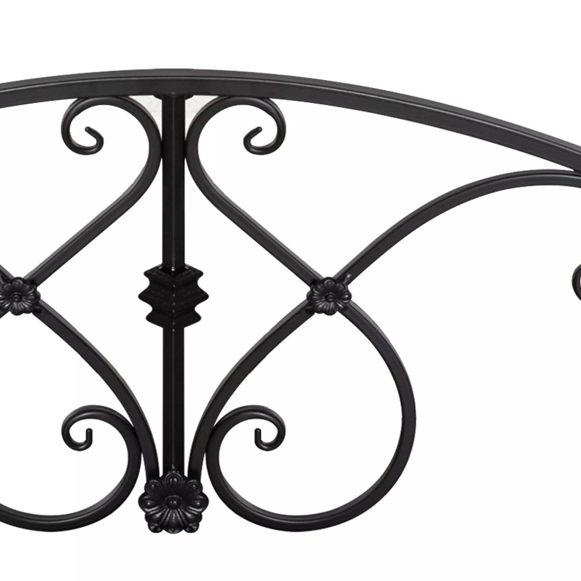 Sodo tiltelis metalinis 102x48x49 cm su turėklais juodas