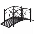 Sodo tiltelis metalinis 102x48x49 cm su turėklais juodas