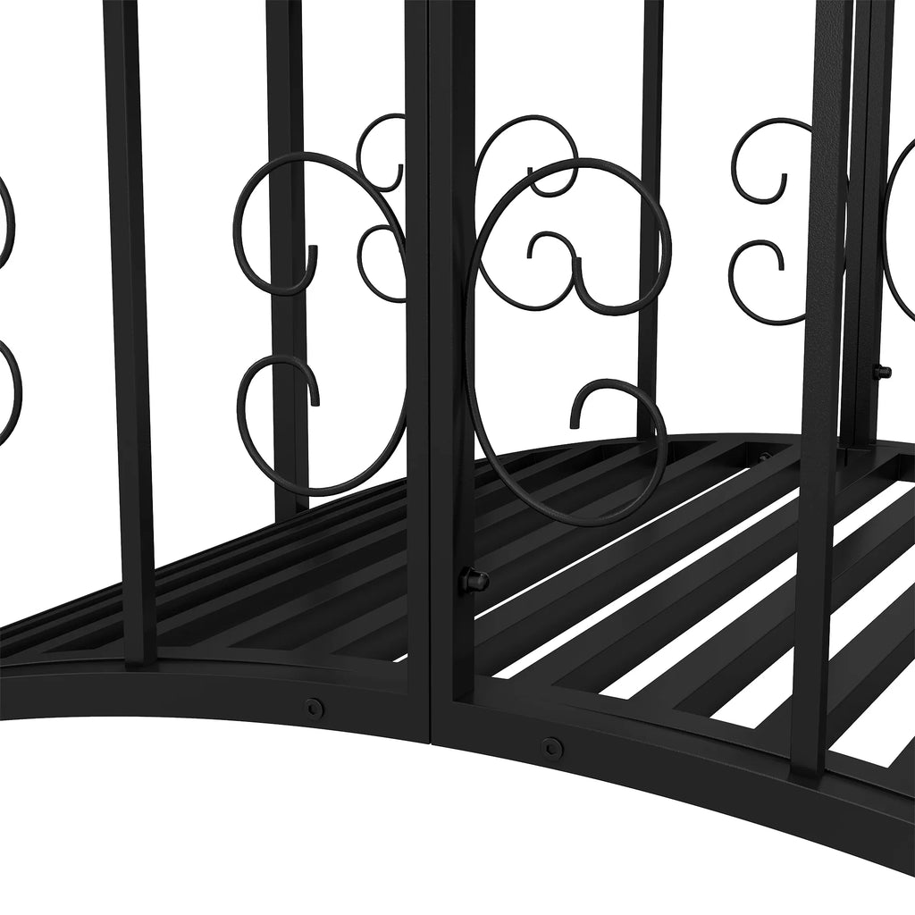 Sodo tiltelis metalinis, dekoratyvinis, 119x67x70 cm, juodas