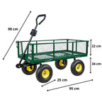 Sodo transportavimo vežimėlis, sulankstomas, plieninis, iki 200 kg
