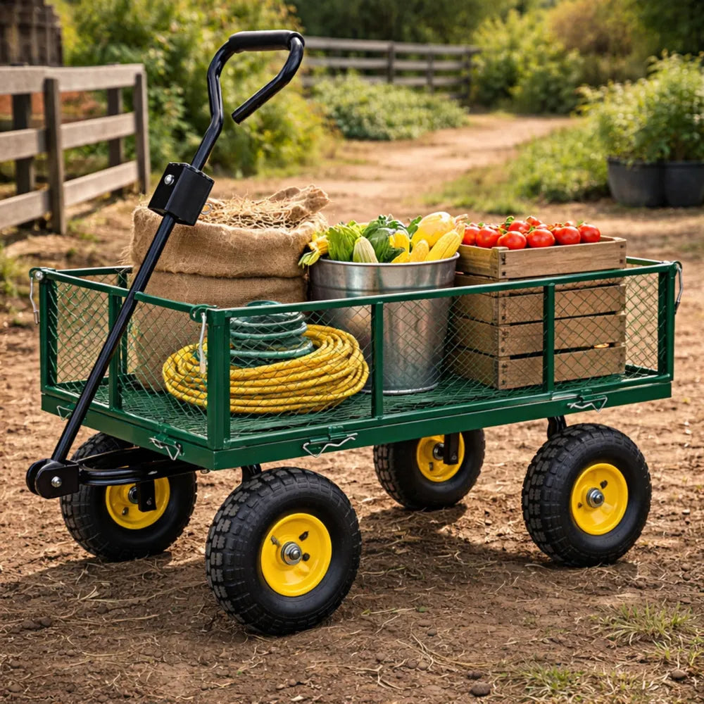 Sodo transportavimo vežimėlis, sulankstomas, plieninis, iki 200 kg