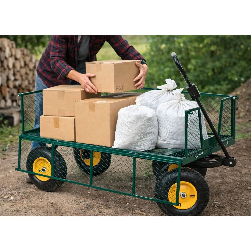 Sodo transportavimo vežimėlis, sulankstomas, plieninis, iki 200 kg