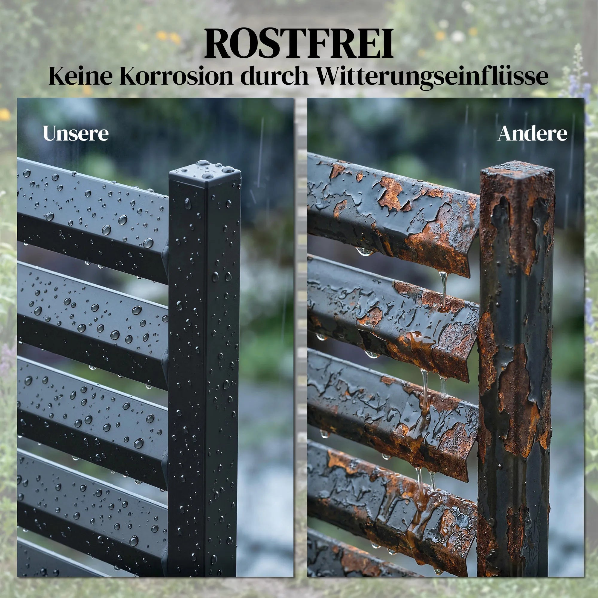 Sodo tvora 2 panelės 91 x 152 cm metalinė juoda