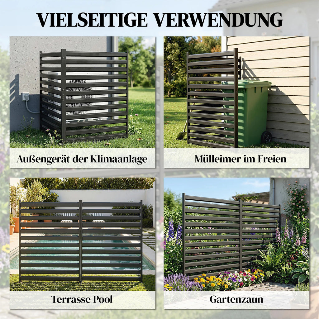 Sodo tvora 2 panelės 91 x 152 cm metalinė juoda