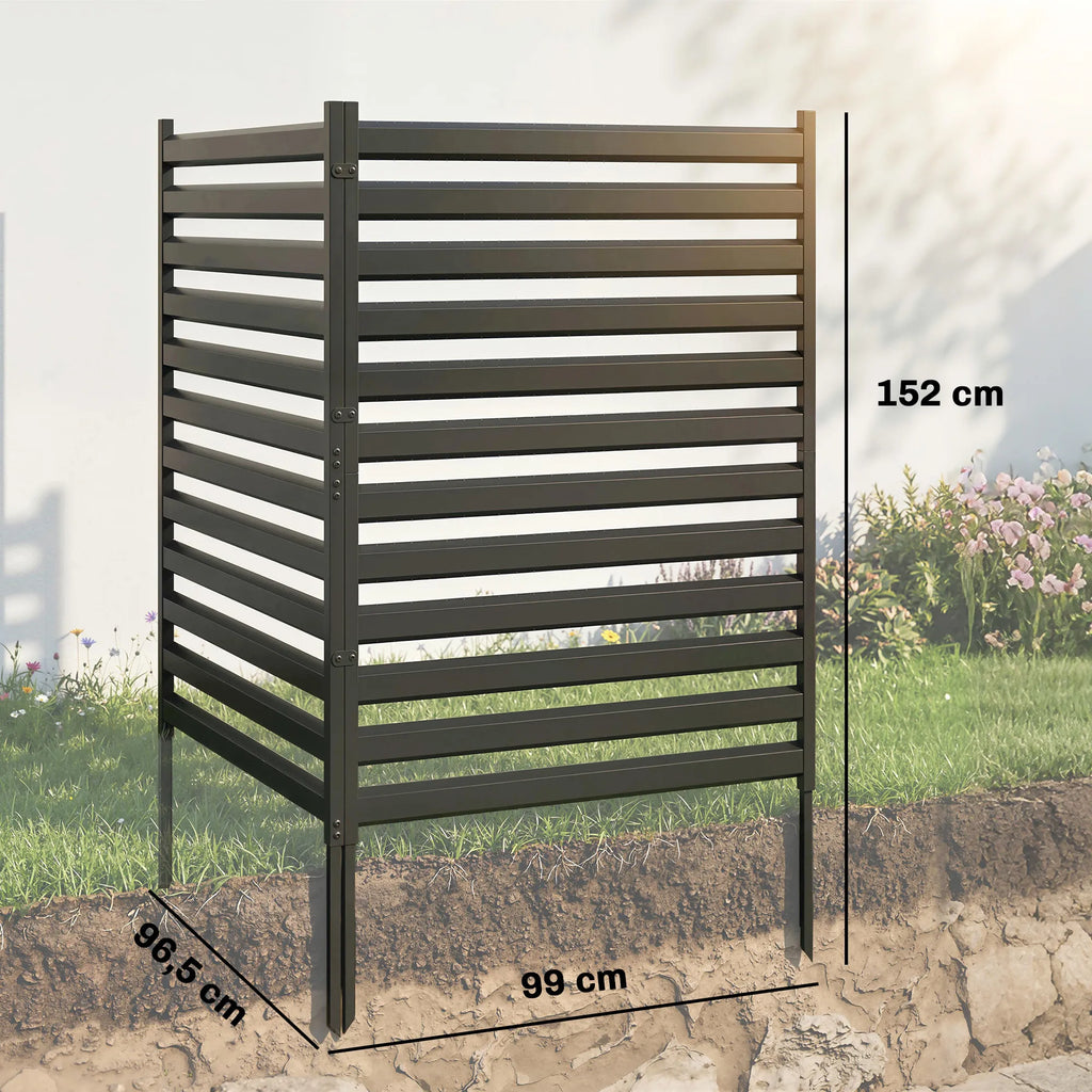 Sodo tvora 2 panelės 91 x 152 cm metalinė juoda