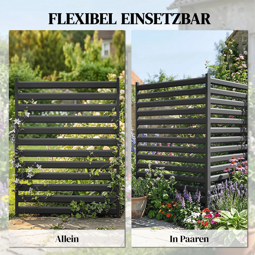 Sodo tvora 2 panelės 91 x 152 cm metalinė juoda