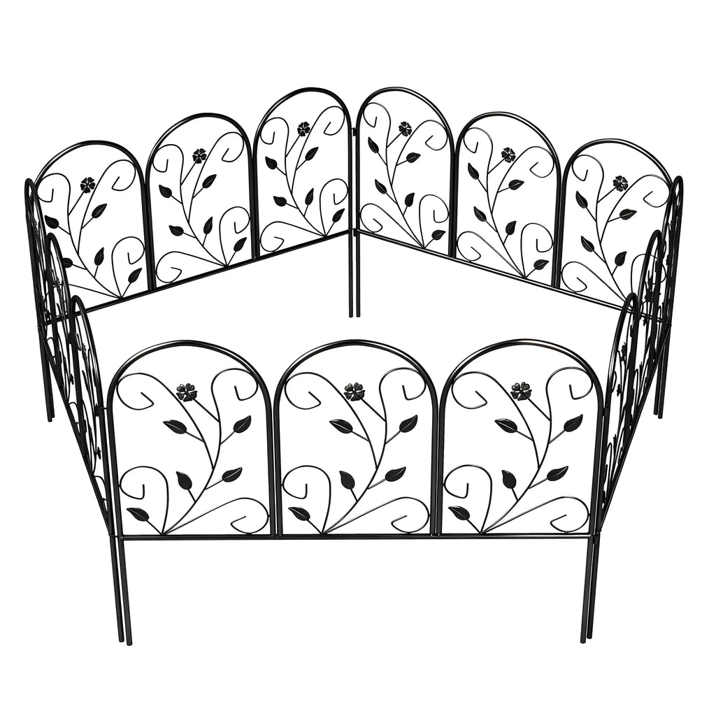 Sodo tvorelė metalinė 400x60 cm dekoratyvinė juoda