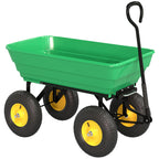 Sodo vežimėlis su vartymo funkcija, 200 kg, 75 l, tamsiai žalias