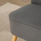 Sofa 2-vietė su medinėmis kojelėmis, 117 cm, tamsiai pilka