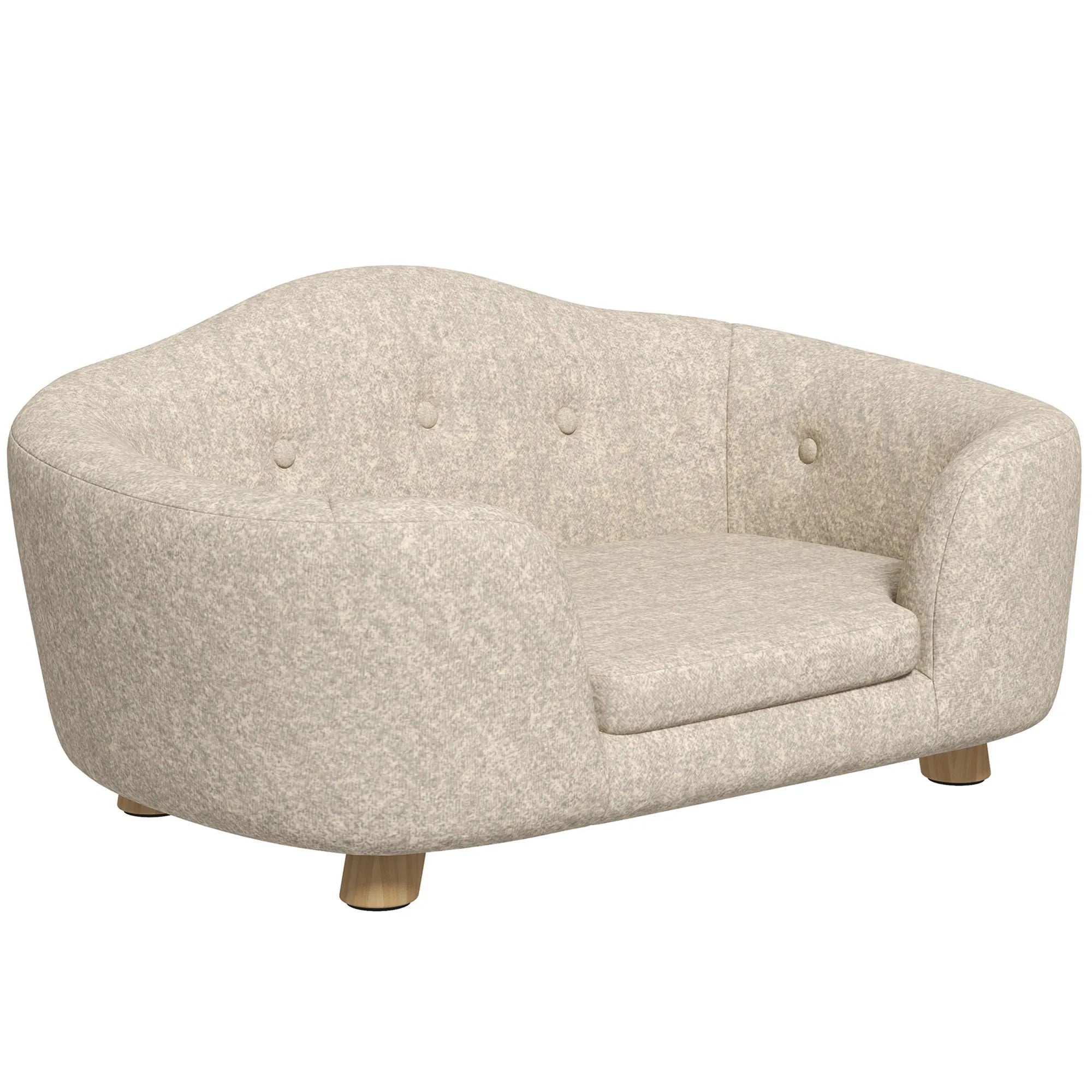 Sofa augintiniams su pagalve, 70 x 47 cm, kreminės spalvos