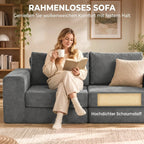 Sofa lova, 2 vietų, 4 viename, išskleidžiama, su pagalvėmis, pilka