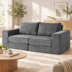 Sofa lova, 2 vietų, 4 viename, išskleidžiama, su pagalvėmis, pilka