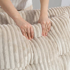 Sofa-lova 2 vietų, išskleidžiama su 2 pagalvėlėmis, 157 × 190 cm, kremine