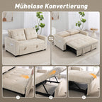 Sofa-lova 2 vietų, išskleidžiama su 2 pagalvėlėmis, 157x190 cm, kremine