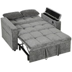 Sofa lova, 2 vietų, reguliuojamas atlošas, 2 pagalvėlės, 136 × 190 cm, pilka