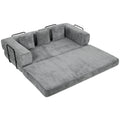 Sofa lova, 205 cm, 5 viename, 75 cm gylio sėdynė, pilka