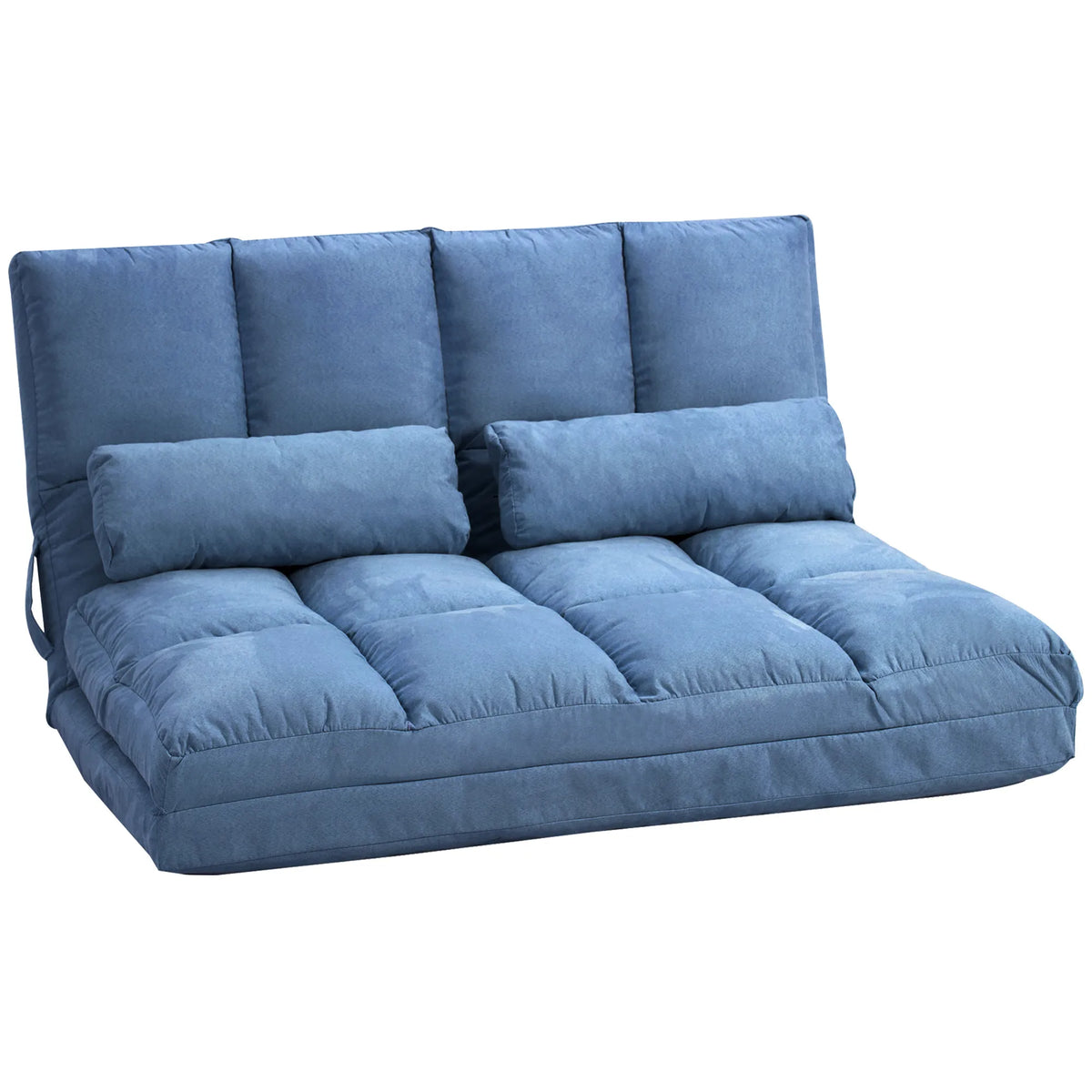 Sofa-lova ant grindų, sulankstoma, reguliuojamu atlošu, 102 × 73 × 60 cm, mėlyna